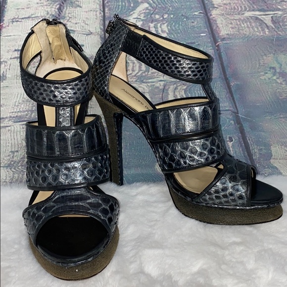 Alexandre Birman Shoes - Alexandre Birman python leather open toe pumps 6